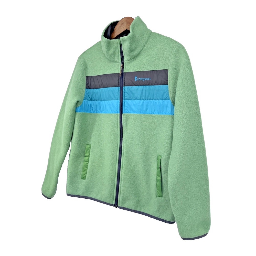 Cotopaxi Women's Green Fleece Turquoise Striped Full Zip Outdoor Size Medium